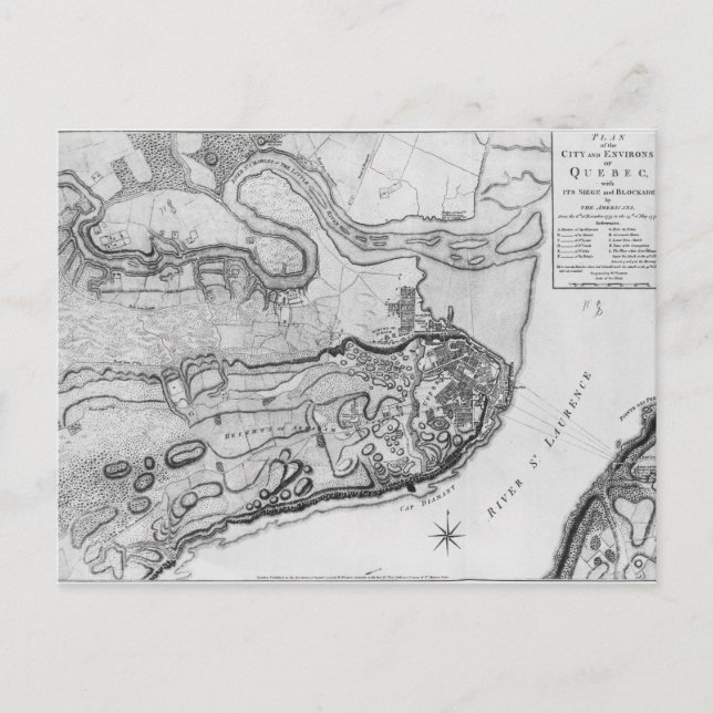 Map of the city and environs of Quebec Postcard (Front)