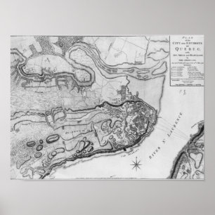 Map of the city and environs of Quebec Poster