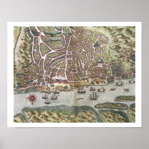 Map of the City and Portuguese Port of Goa, India, Poster