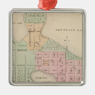 Map of the City of Albert Lea, Minnesota Metal Ornament