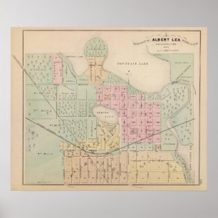 Map of the City of Albert Lea, Minnesota Poster