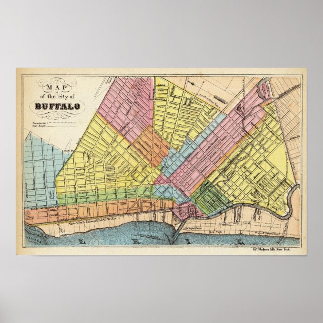 Map of The City of Buffalo Poster (Front)