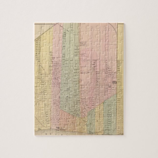 Map of the City of Detroit Jigsaw Puzzle (Vertical)