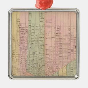 Map of the City of Detroit Metal Ornament
