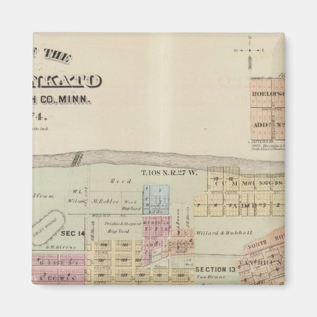 Map of the City of Mankato, Minnesota Magnet (Front)