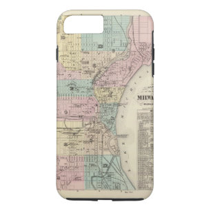 Map of the City of Milwaukee, Milwaukee Co iPhone 8 Plus/7 Plus Case