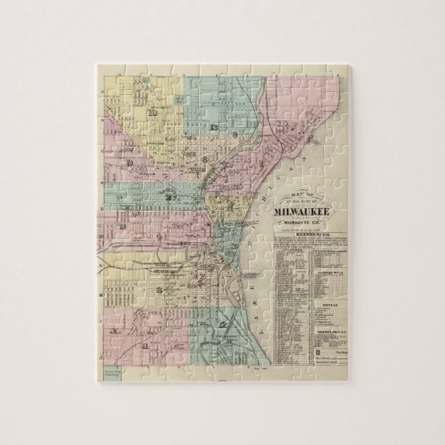 Map of the City of Milwaukee, Milwaukee Co Jigsaw Puzzle (Vertical)