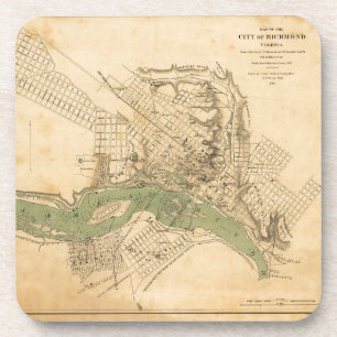 Map of the city of Richmond, Virginia (1858-1864) Coaster