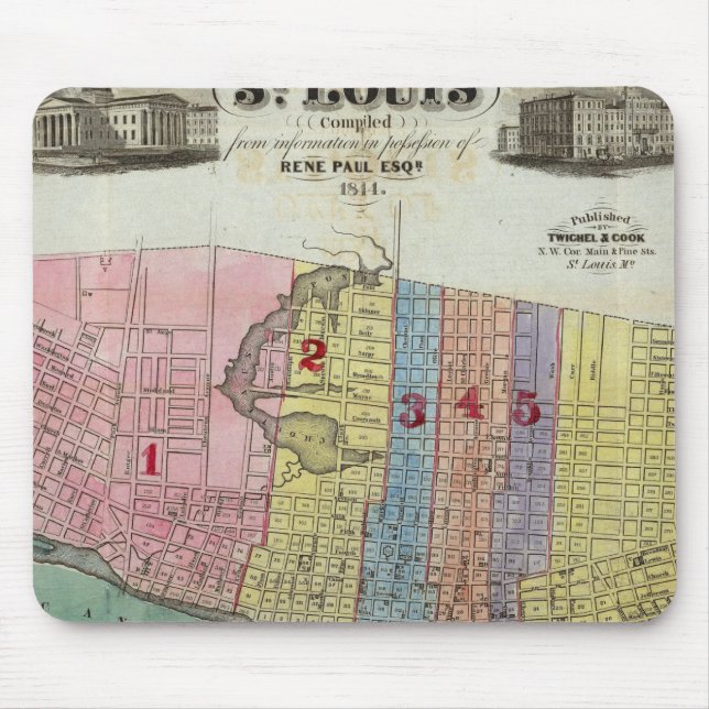 Map of The City of St. Louis Mouse Pad (Front)