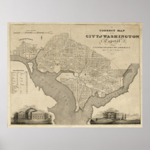 Map of the City of Washington D.C. (1820) Poster
