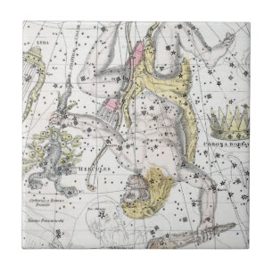 Map of The Constellations Plate VIII Ceramic Tile