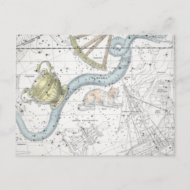 Map of The Constellations Plate XXVI Postcard (Front)