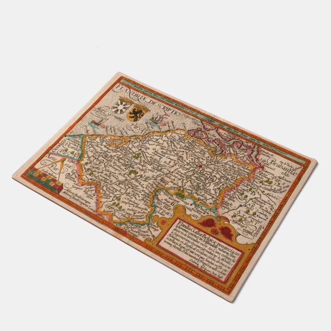 Map of the county of Flanders (1609) Doormat (Angled)