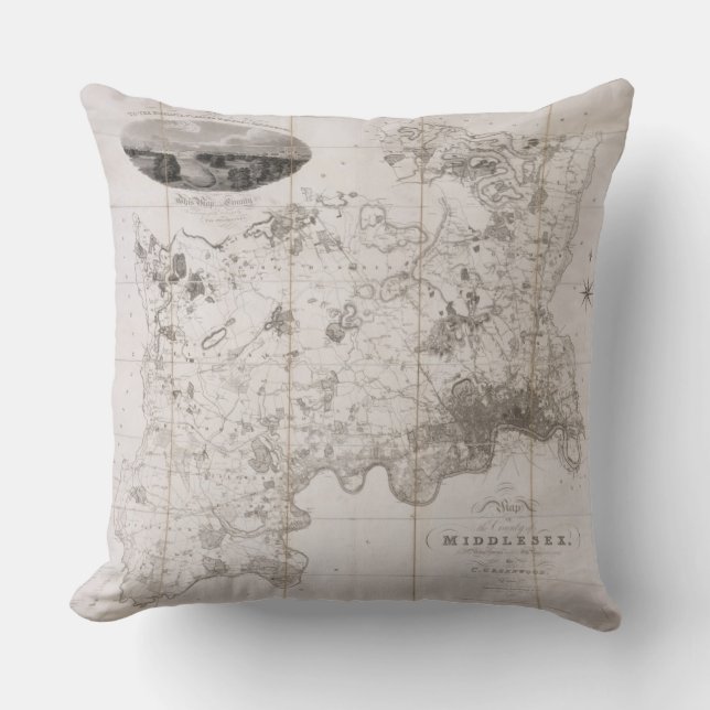 Map of the County of Middlesex, published 1819 (pr Cushion (Front)