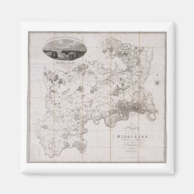 Map of the County of Middlesex, published 1819 (pr Magnet (Front)