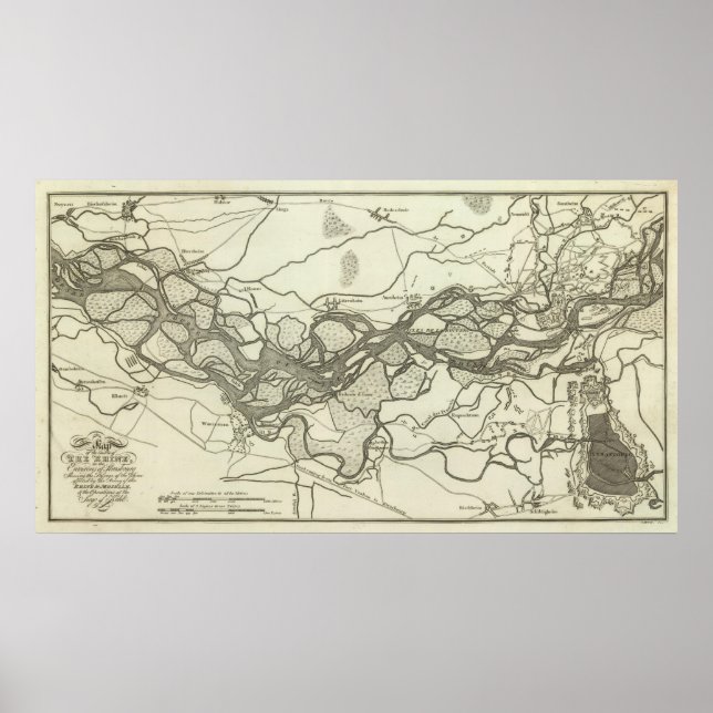Map of the Course of the Rhine Poster (Front)