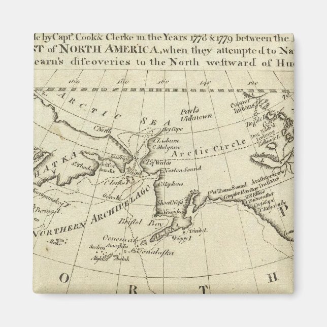 Map of the Discoveries made by Capts Cook & Clerk Magnet (Front)