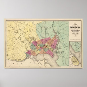 Map of the District of Columbia, Washington Poster