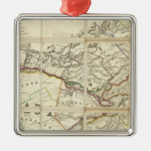 Map of the District of Montreal, Lower Canada Metal Ornament