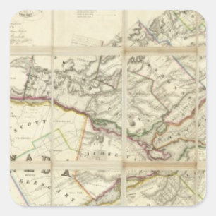 Map of the District of Montreal, Lower Canada Square Sticker