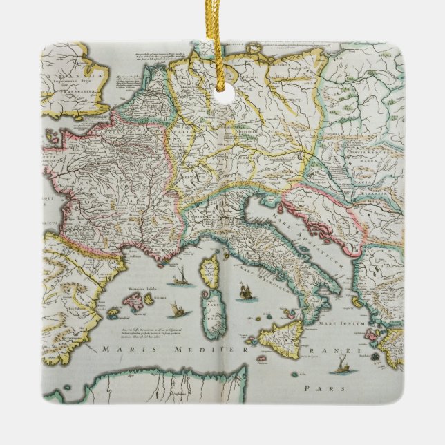 Map of the Empire of Charlemagne Ceramic Ornament (Front)