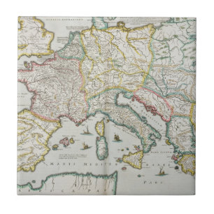 Map of the Empire of Charlemagne Ceramic Tile