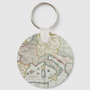 Map of the Empire of Charlemagne Key Ring