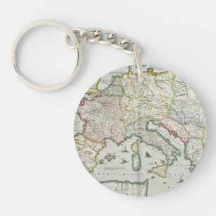 Map of the Empire of Charlemagne Key Ring