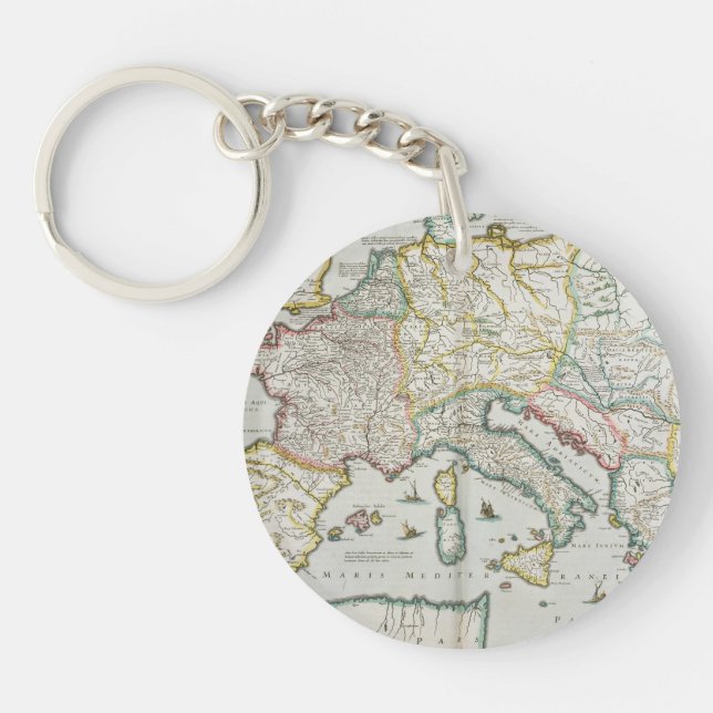 Map of the Empire of Charlemagne Key Ring (Front)
