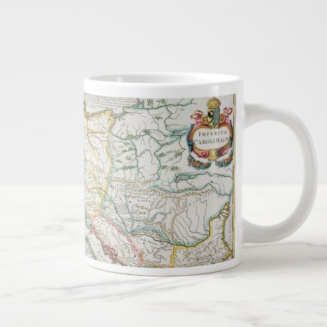 Map of the Empire of Charlemagne Large Coffee Mug (Right)