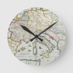 Map of the Empire of Charlemagne Round Clock