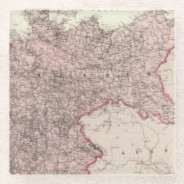 Map of the German Empire Glass Coaster (Front)