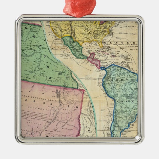 Map of the Gold Regions of California Metal Ornament (Front)