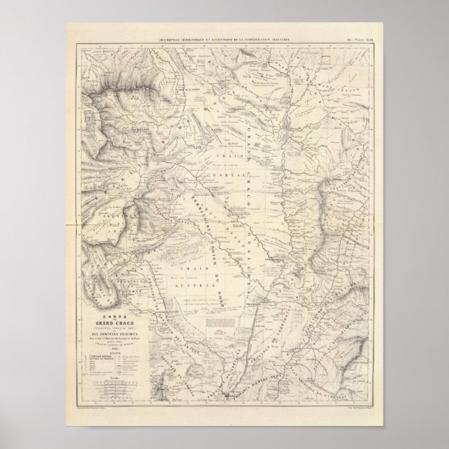 Map of the Great Chaco and neighboring regions Poster (Front)