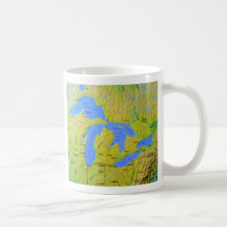 Map of The Great Lakes Design Coffee Mug