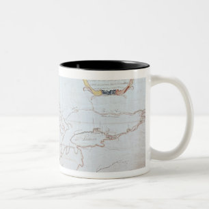 Map of the Great Lakes Two-Tone Coffee Mug
