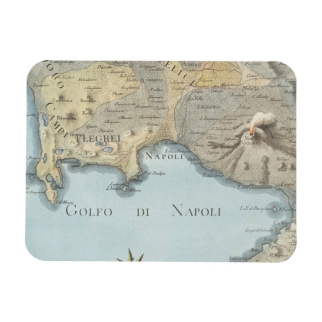 Map of the Gulf of Naples and Surrounding Area Magnet (Horizontal)