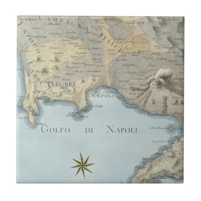 Map of the Gulf of Naples and Surrounding Area Tile (Front)
