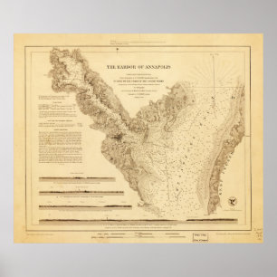 Map of the Harbour of Annapolis (1846) Poster