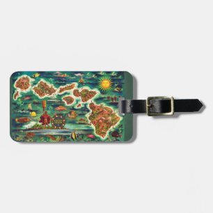 Map of the Hawaiian Islands  Luggage Tag