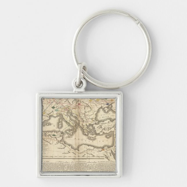 Map of the Incursions of the Barbarians Key Ring (Front)
