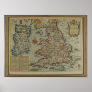Map of The Invasions of England & Ireland Poster