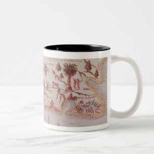 Map of the island of Puerto Rico, 1599 Two-Tone Coffee Mug