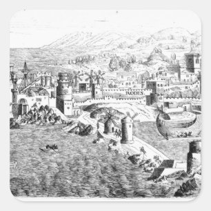 Map of the Island of Rhodes Square Sticker