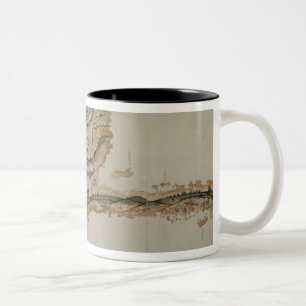 Map of the island of Santo Domingo Two-Tone Coffee Mug