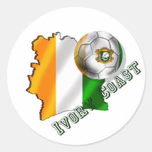 Map of the Ivory coast soccer lovers gifts Classic Round Sticker