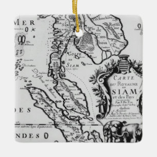 Map of the Kingdom of Siam Ceramic Ornament