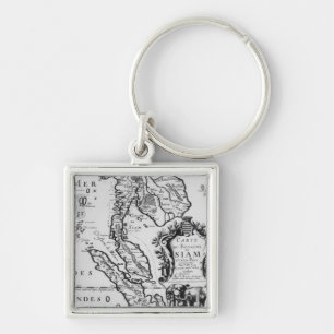 Map of the Kingdom of Siam Key Ring