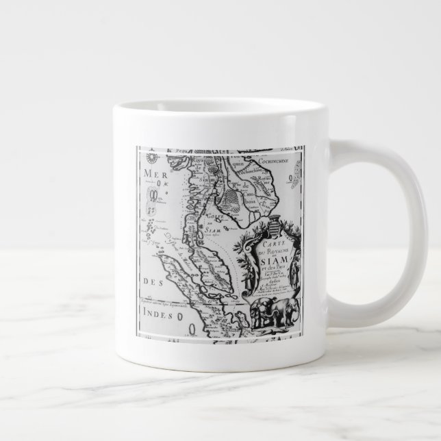 Map of the Kingdom of Siam Large Coffee Mug (Right)