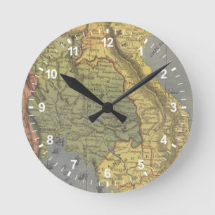 Map of the Kingdom of Siam Round Clock
